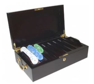 Mahogany Chip Case with Removable Trays, 600 Chip Capacity (12 Rows/50 Chips Each) main image
